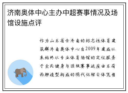 济南奥体中心主办中超赛事情况及场馆设施点评